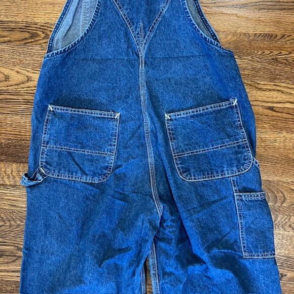 Carhartt Denim Bib Overalls Mens 36x32 Utility R07 DST Workwear Outdoor Farm - Picture 3 of 12